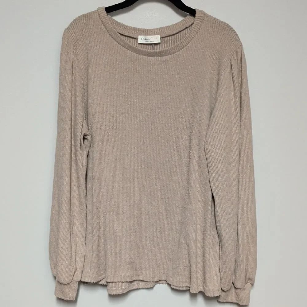 Beige Knit Women's Blouse